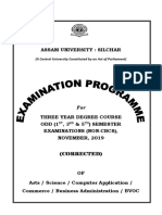 Detailed Programme: Assam University: Silchar