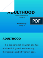 Nutrition and Diet Therapy for Adulthood