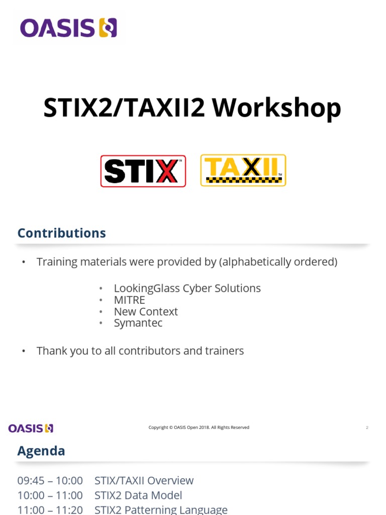 FIRST STIX2-TAXII2 Workshop June 2018 | PDF | Malware | Data Model