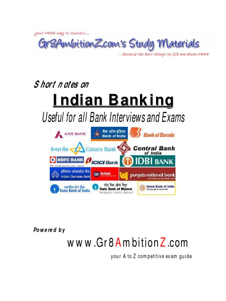Shortnotes On Indian Banking - Gr8AmbitionZ PDF | PDF