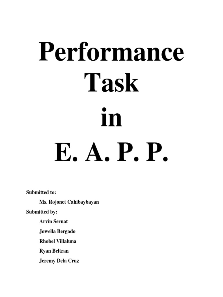 Performance Task in E. A. P. P | PDF | Light Rail | Transport