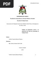 Intervencion Del Trabajo Social Ante El Maltrato Fisico Infantil y Psicologico de Los Niños y Niñas