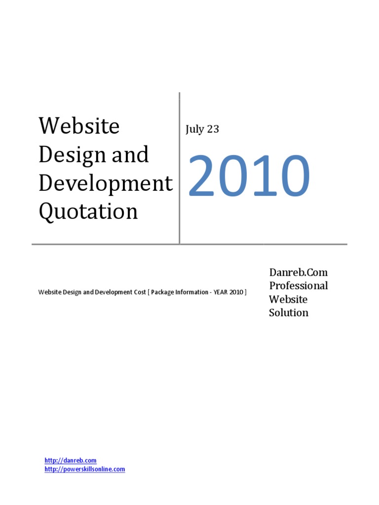 Website Design and Development Quote | PDF | Websites | Web Design