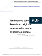 Testimonios Sobre El Peronismo Originario Relacionados Con La Experiencia Ctural 