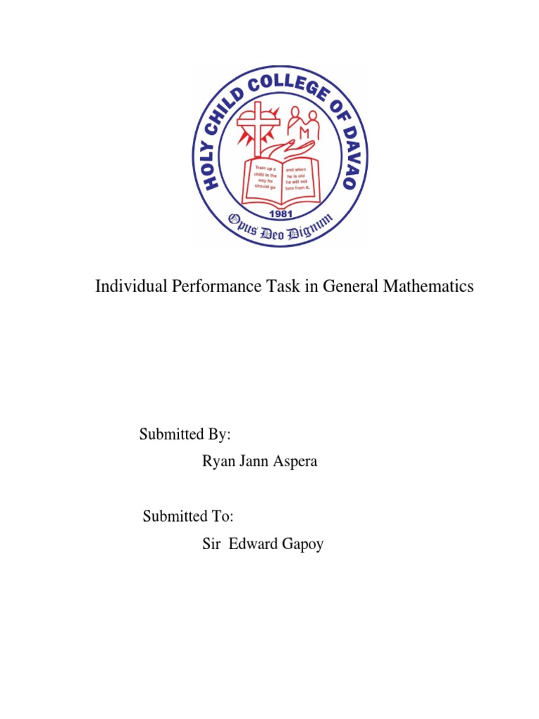 Individual Performance Task in General Mathematics | PDF