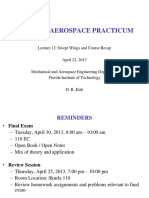 Mae 1202: Aerospace Practicum: Lecture 12: Swept Wings and Course Recap