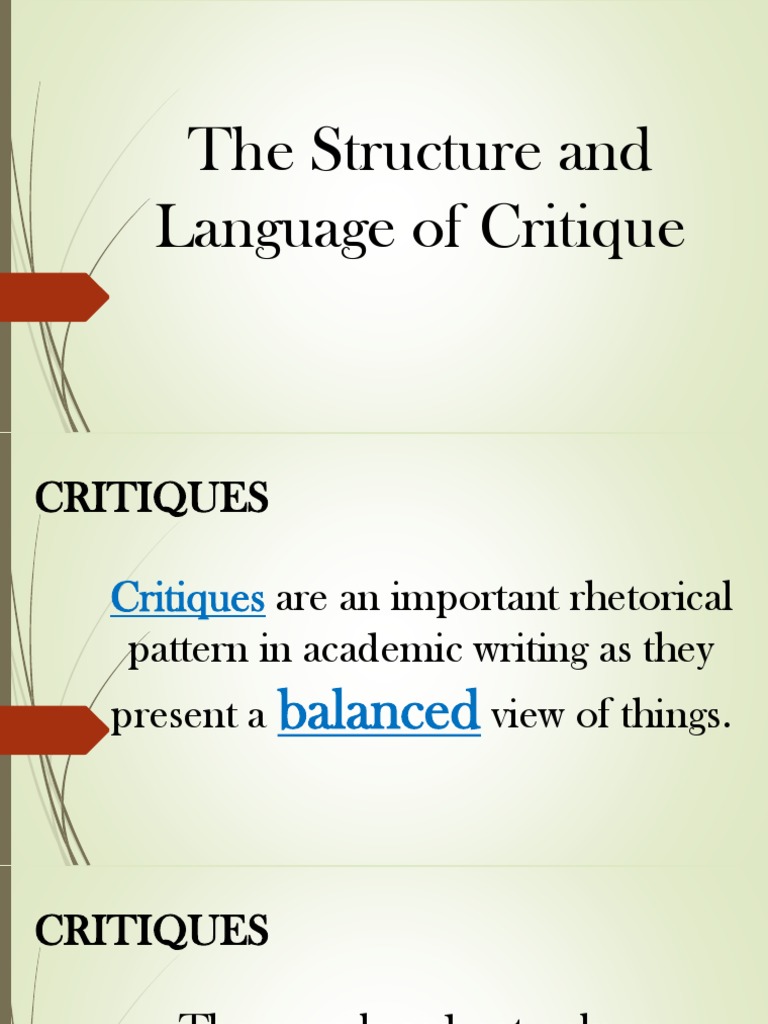 Eapp (The Structure - Language of Critique) | PDF