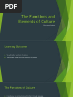 The Functions and Elements of Culture