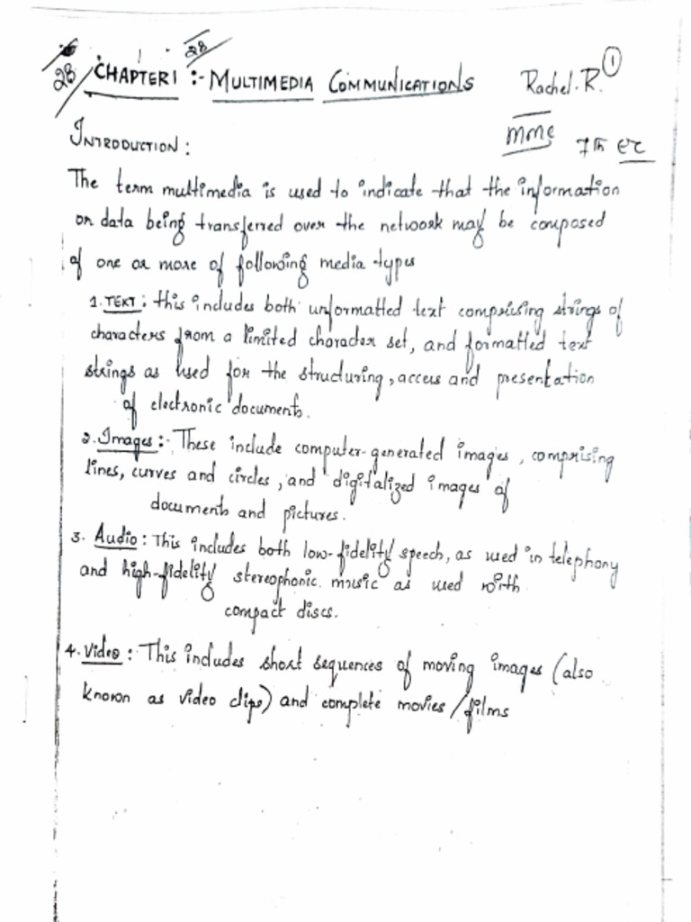 Multimedia Communication Module 1 Notes PDF PDF