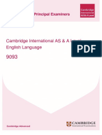 Cambridge International AS & A Level English Language: Guidance From Principal Examiners