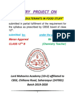 Chemistry Project On Study of Food Adulterants