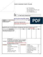 Dongyang Construction Co.,Ltd.: Quotation Inquiry Sheet