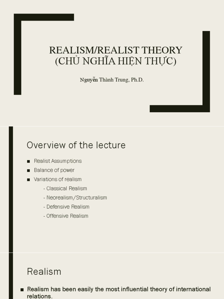 Realism/Realist Theory (Chủ Nghĩa Hiện Thực) | PDF | International ...