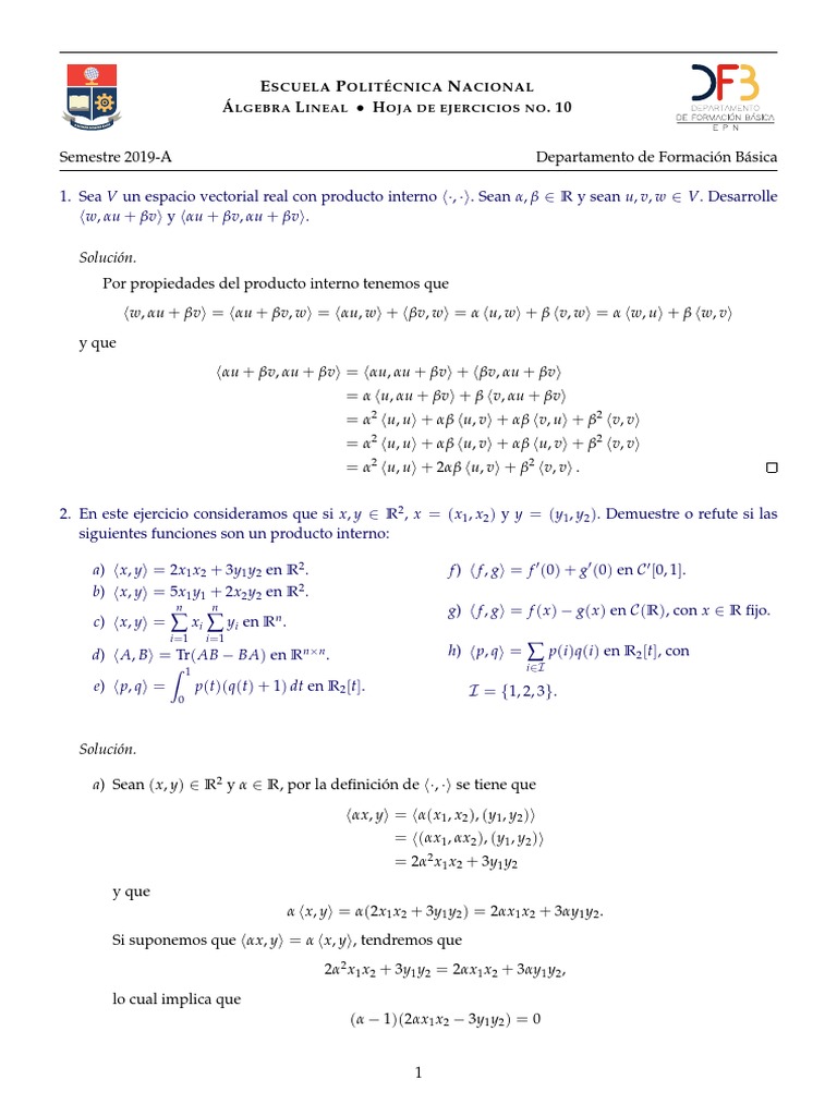 Algebra HJ10 2019A Solucion PDF | PDF | Análisis funcional | Funciones ...