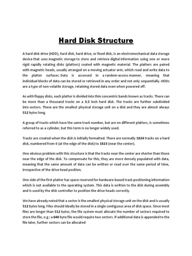 Hard Disk Structure: 512 Bytes Long | PDF