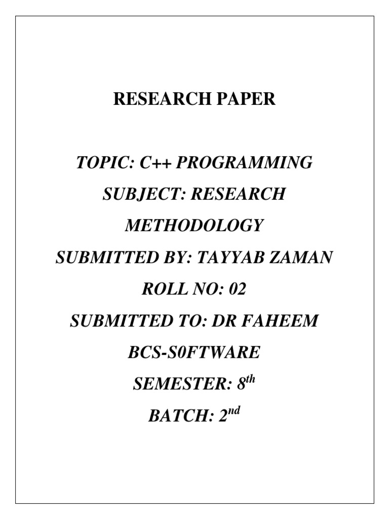 Research Paper | PDF | C++ | Programming Language