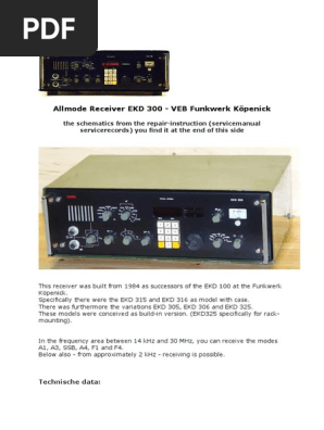 Radioreceiver Ekd 300 | PDF | Hertz | Electronic Circuits