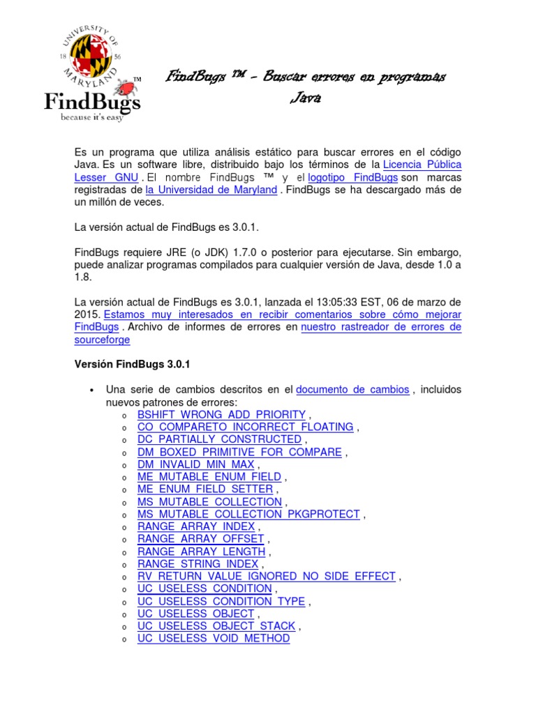 Find Bugs 1 | PDF | .NET Framework | Java (lenguaje de programación)