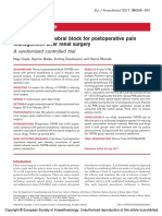 Thoracic Paravertebral Block For Postoperative Pain