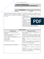 Fiche de Présentation Sujet de Stratégie de Maintenance