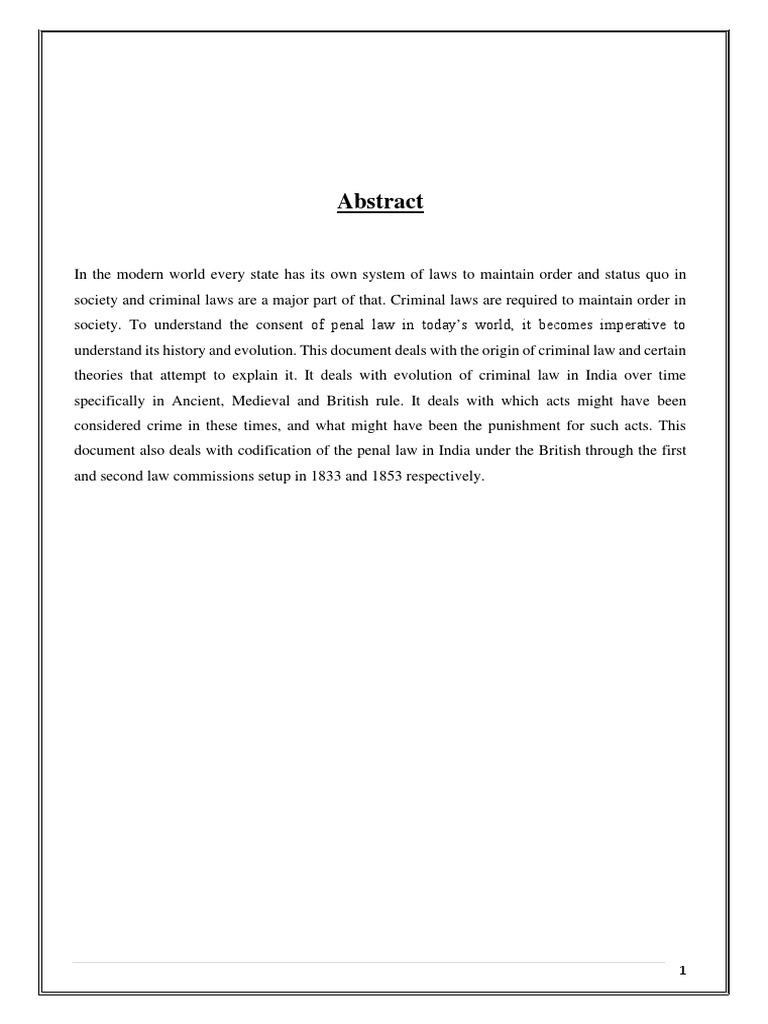 Evolution of Criminal Law in India | PDF | Crime & Violence | Crime ...