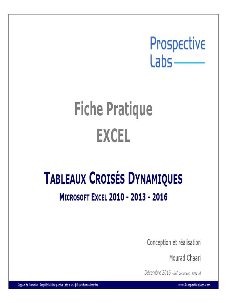 Fiche Pratique Excel TCD Intro FP02 A | PDF | Microsoft Excel | Application
