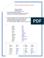 Correção de exercícios sobre nomes