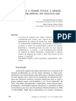 Artigo Femme Fatale Em Augusto Dos Anjos e Baudelaire