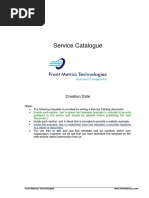 Service Catalogue Template Front Metrics Technologies