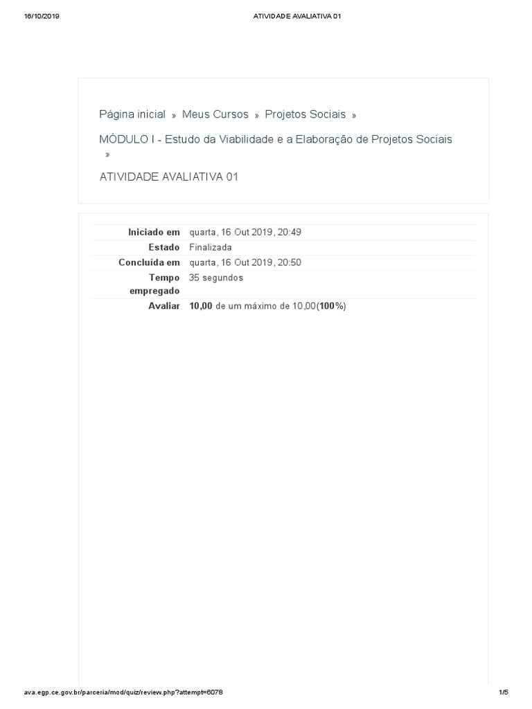 Atividade Avaliativa 01 | PDF | Carreira e Crescimento | Negócios