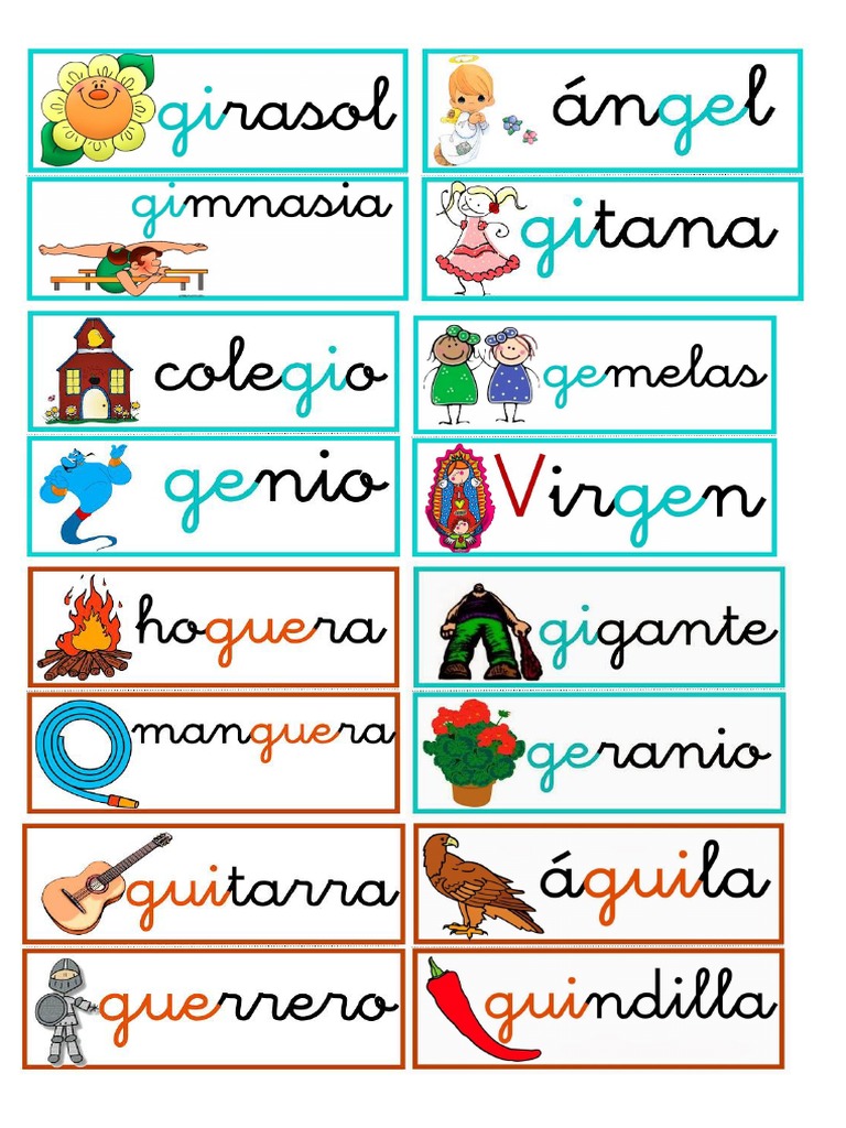 Figuras Con Ga Ge Gui Go Gu | PDF