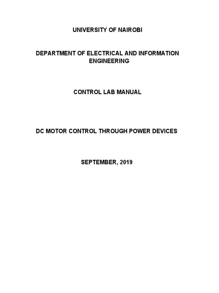 DC Motor Control Through Power Devices PDF Electric Motor Control