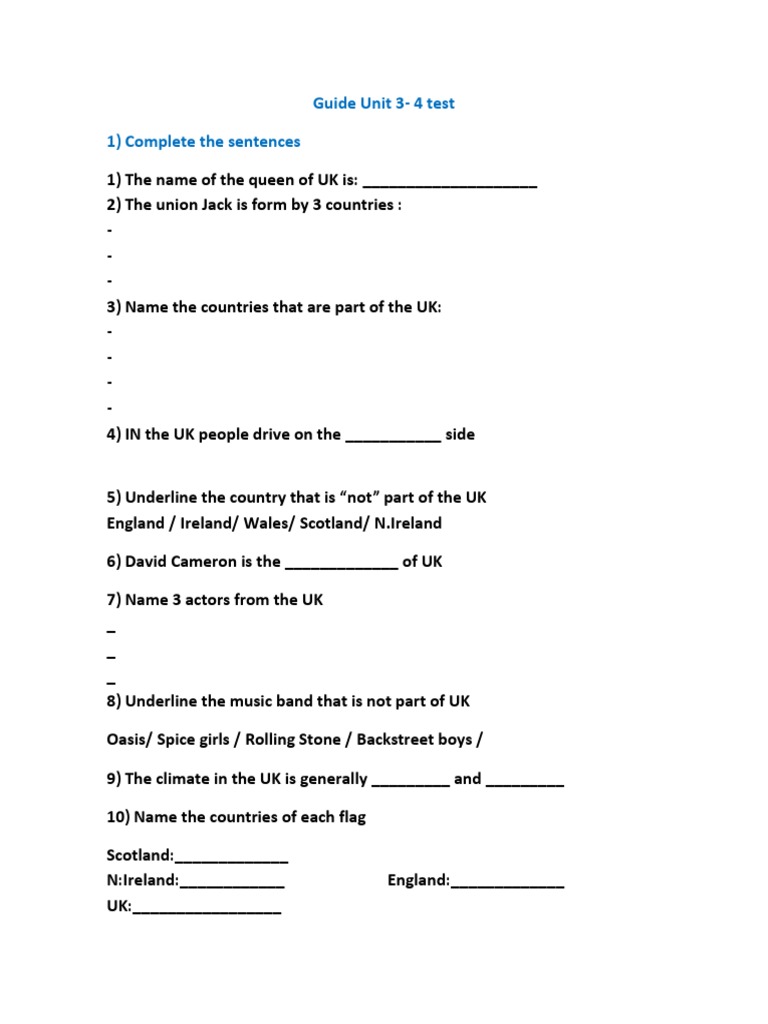 Unit 3-4 Test Preparation Guide | PDF | Teaching Methods & Materials ...