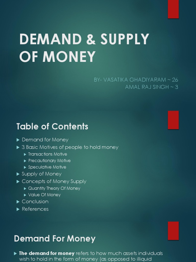 Demand and Supply of Money Explained | PDF | Money Supply | Demand For ...