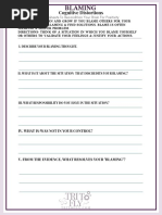 Countering Negative Thoughts Log Self Help Worksheet Pdf