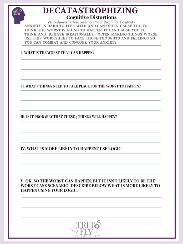 Decatastrophizing Self Help Worksheet PDF