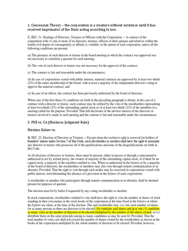 Concession Theory The Corporation Is A Creature Without Existence