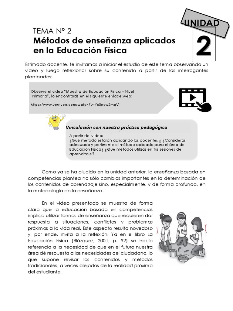 Métodos de Enseñanza en Educación Física | PDF | Aprendizaje | Evaluación
