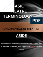 Basic Theatre Terminology: Fundamentals of Theatre I