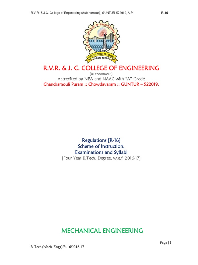 RVR & JC College of Engineering Overview | PDF | Doctor Of Philosophy ...