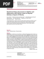 Nutritional Status Assessment in Children and Adolescents With Various Levels of Physical Activity in Aspect of Obesity