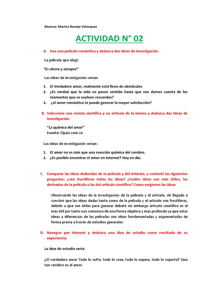 Actividad N 02 | PDF | Crecimiento personal y profesional | Ciencias ...