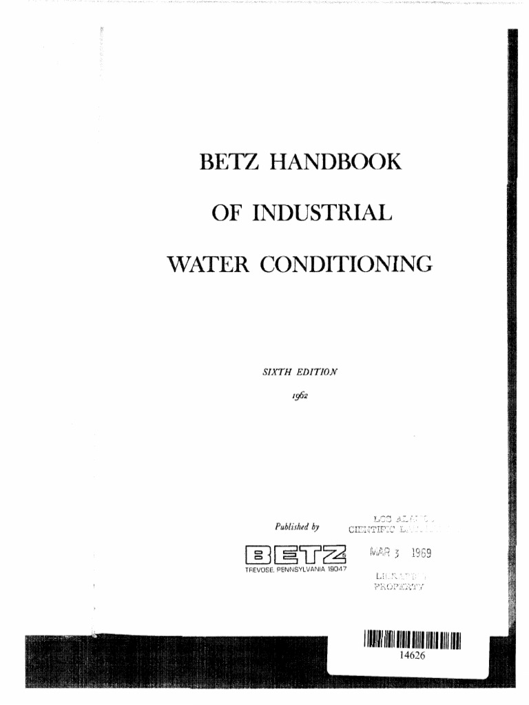 Betz Handbook of Industrial Conditioning Water Download Free PDF