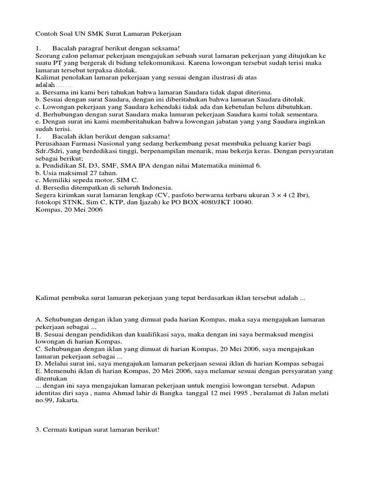 50+ Contoh Surat Lamaran Kerja Yang Salah Dan Perbaikannya