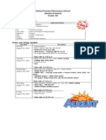 Global Prestasi Elementary School Weekly Schedule Grade 6D: Date: August 26-30, 2019