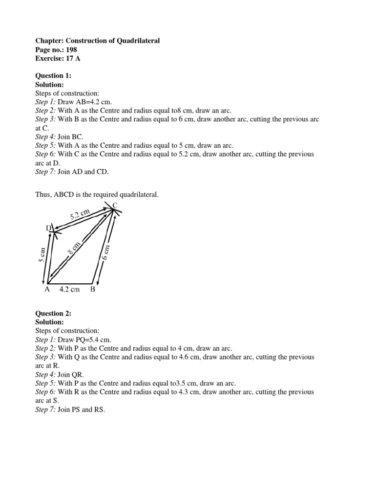 Chapter-17 Construction of Quadrilaterals PDF | PDF | Rectangle ...