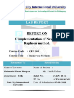 C implementation of Newton-Raphson method lab report