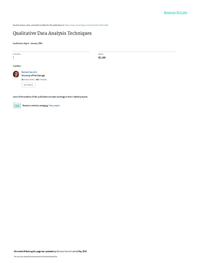 Qualitative Data Analysis Techniques | PDF