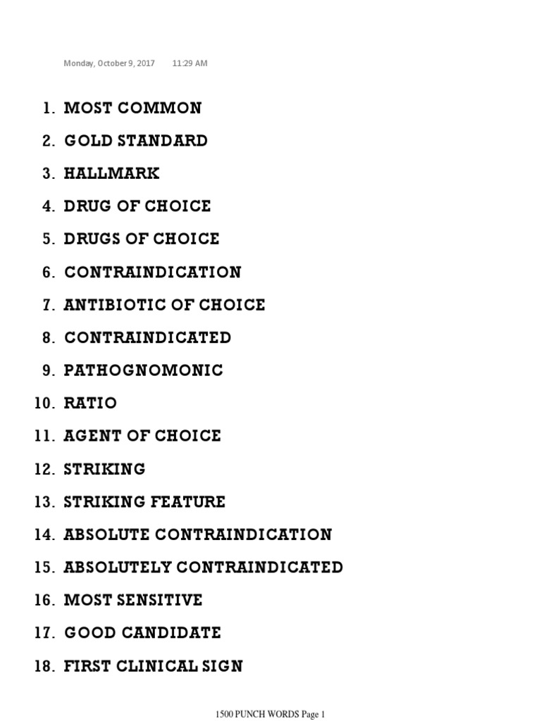 1500 Punch Words Demo