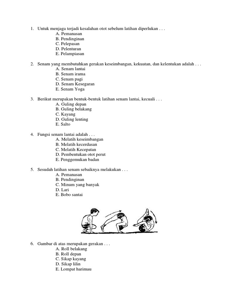 Bentuk bentuk latihan senam lantai